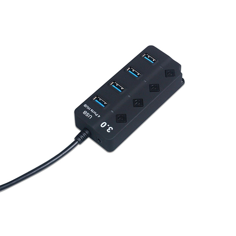 4 port USB3.0 HUB with independent switches plastic